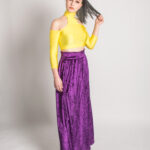 Isaro Purple Maxi Slit Skirt