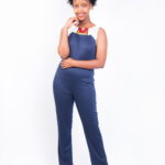 Isaro Identity Collection Fusion Sleeveless Navy-blue Jumpsuit Front