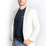 The Ash Single Breasted Silk Jacket White